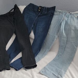 Levi's Denim Jeans Trio in Black, Blue, and Light Blue
